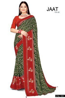 Jaat Vol 2 Wightless Foil Print Saree catelogue saree